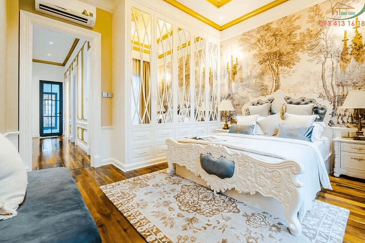 Những nguyên tắc thiết kế phòng ngủ biệt thự cổ điển Châu Âu đẹp