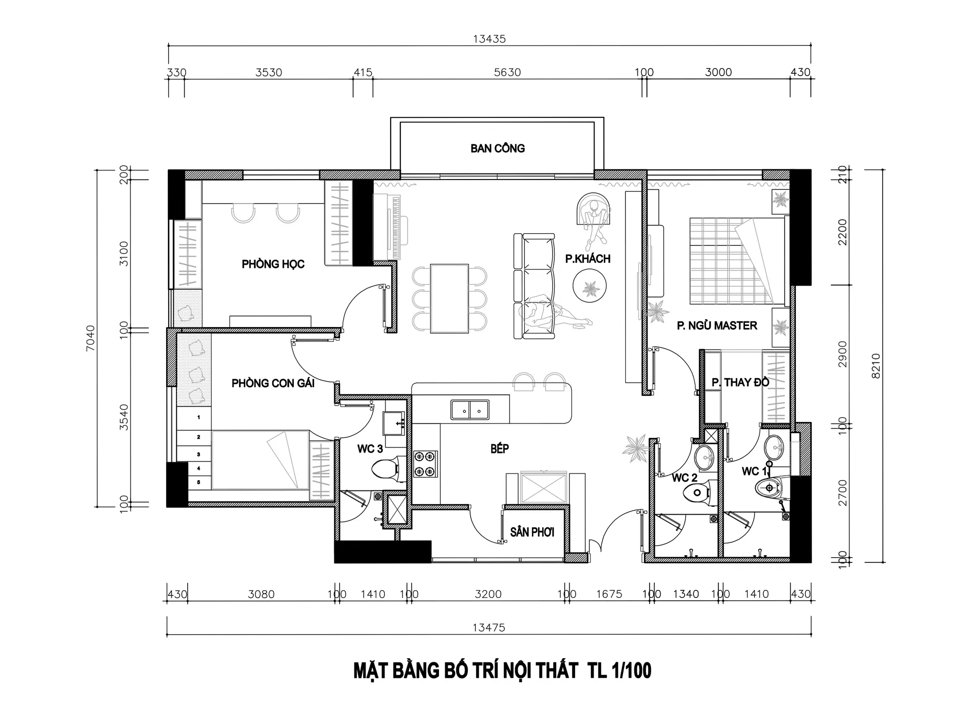 THIẾT KẾ NỘI THẤT CĂN HỘ BOTANICA 100M2 TÂN BÌNH