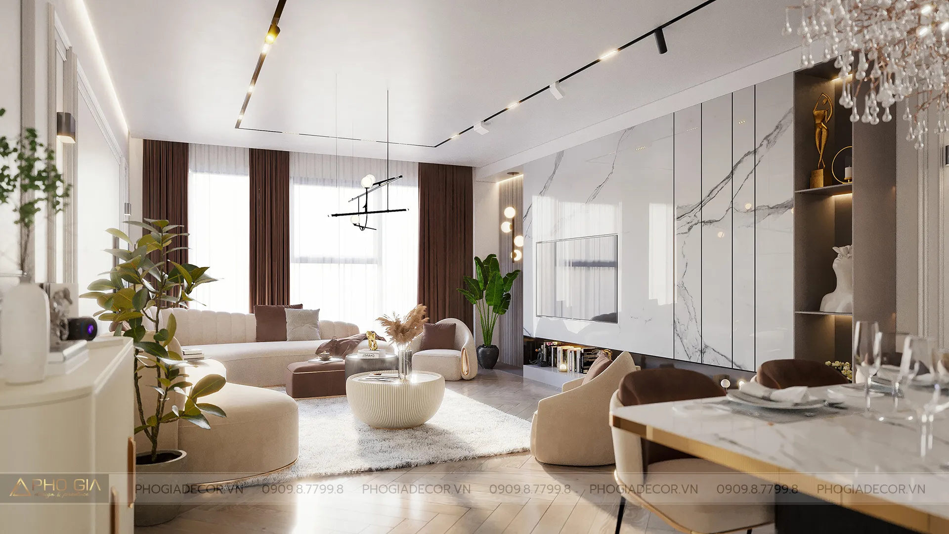 Thiết kế nội thất căn hộ midtown quận 7 phong cách ấn tượng