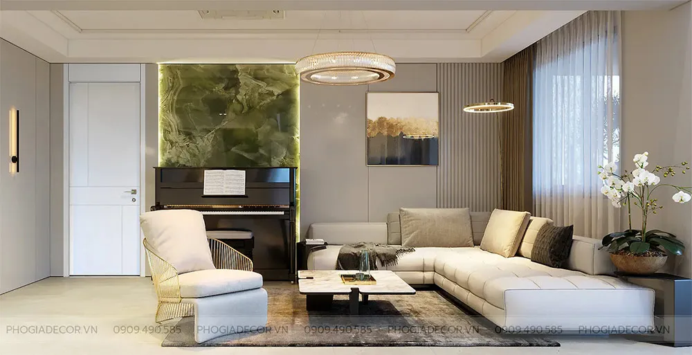 Thiết kế nội thất Villa phong cách tối giãn và hiện đại thường sử dụng các màu trung tính như trắng, đen, nâu, xám