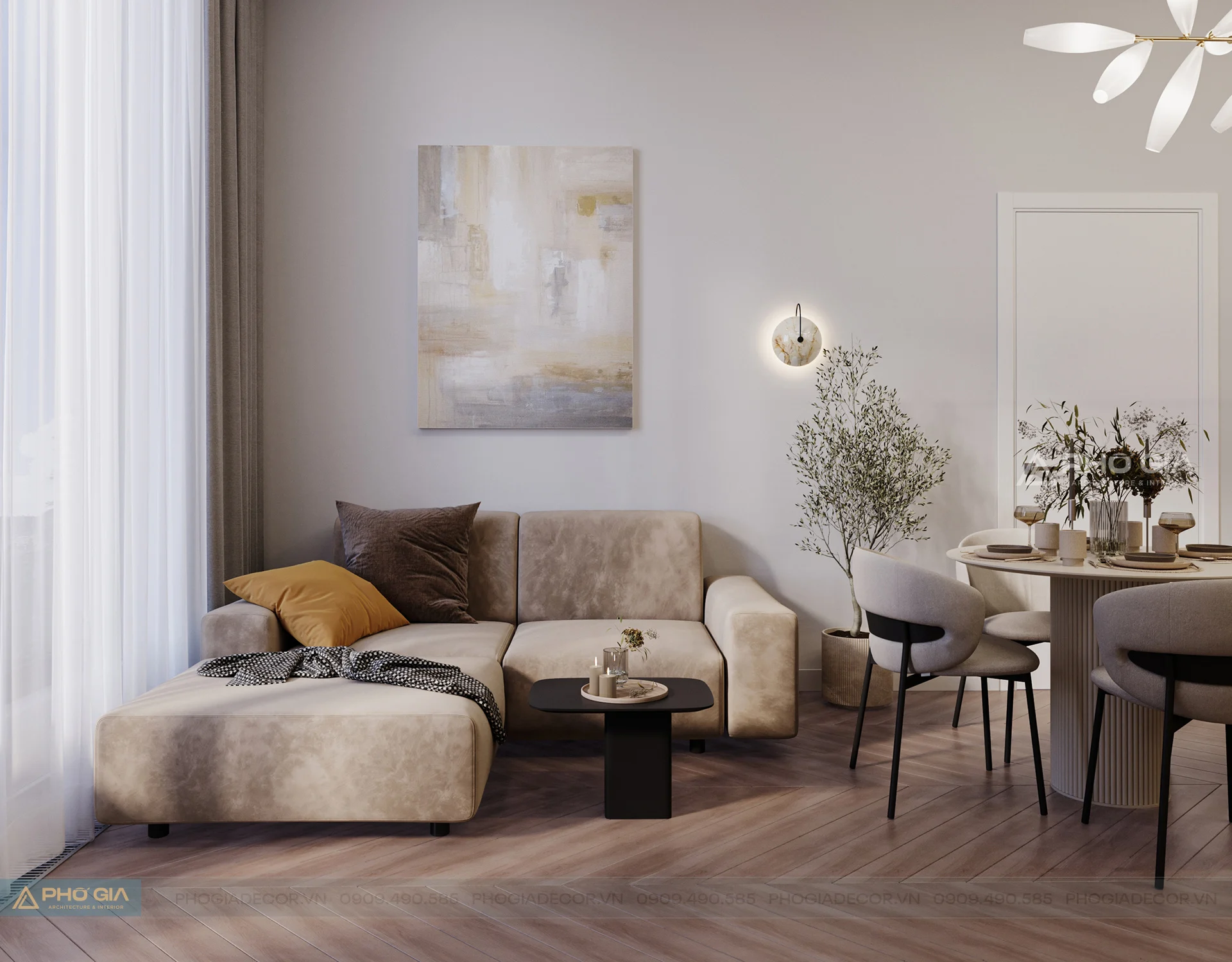 Thiết kế nội thất Căn hộ Cosmo City Q.7 72m2