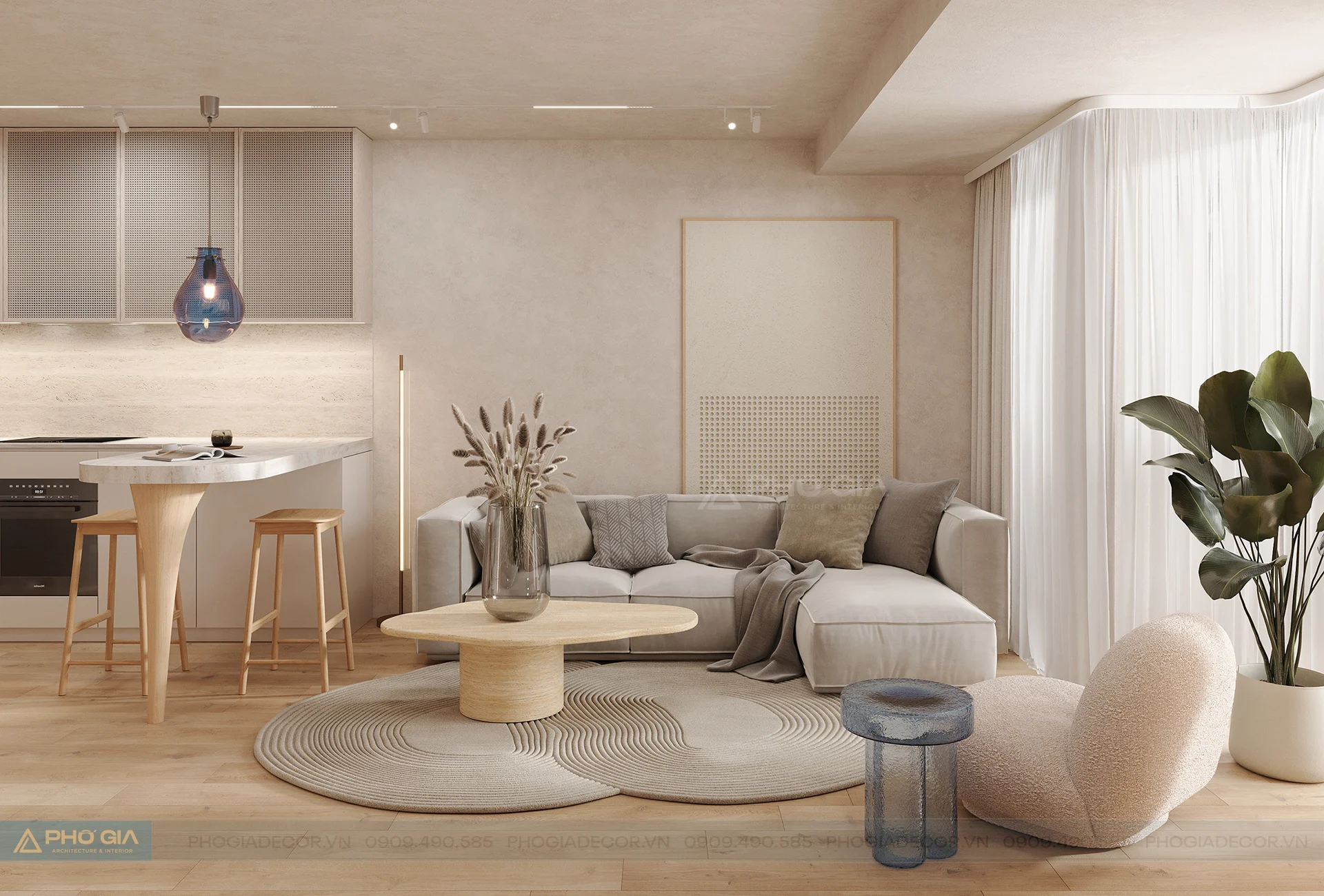 Nội thất Căn hộ Richmond City 2PN - Japandi thư thái, bình yên