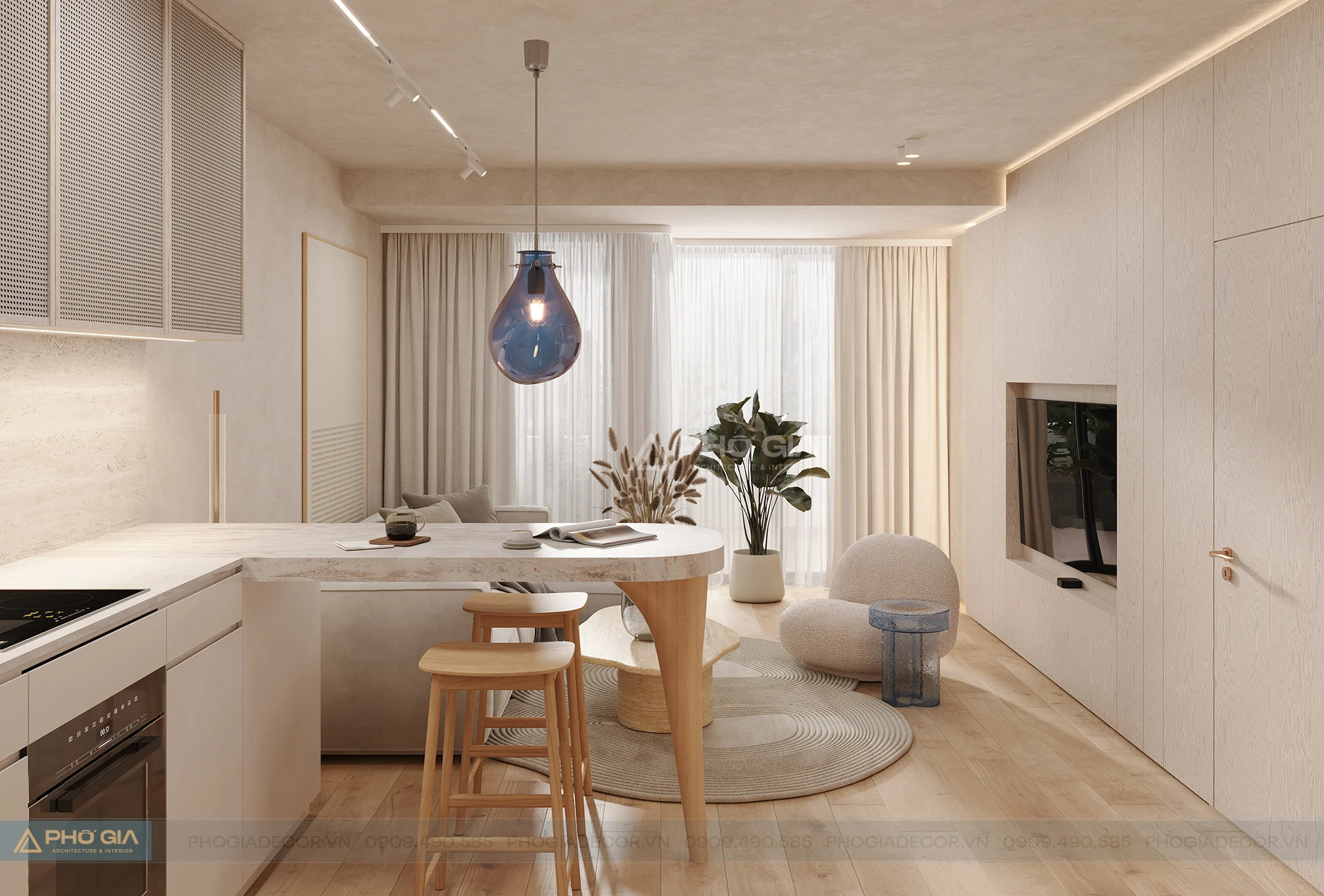 Nội thất Căn hộ Richmond City 2PN - Japandi thư thái, bình yên