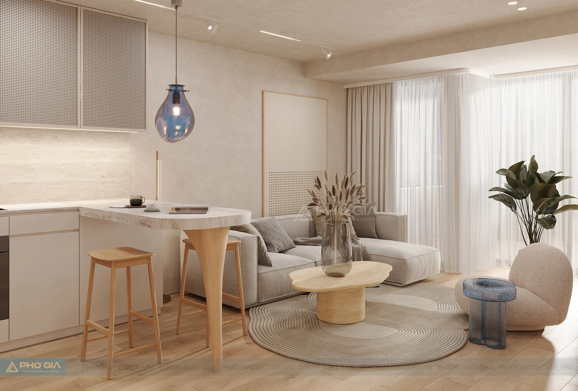 Nội thất Căn hộ Richmond City 2PN - Japandi thư thái, bình yên